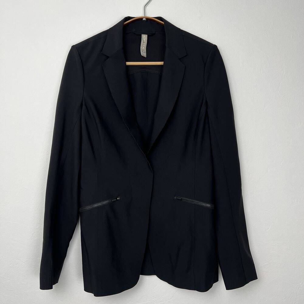 Athleta Women's Size 2 Interstellar Blazer In Black Collar Pockets Vented Office